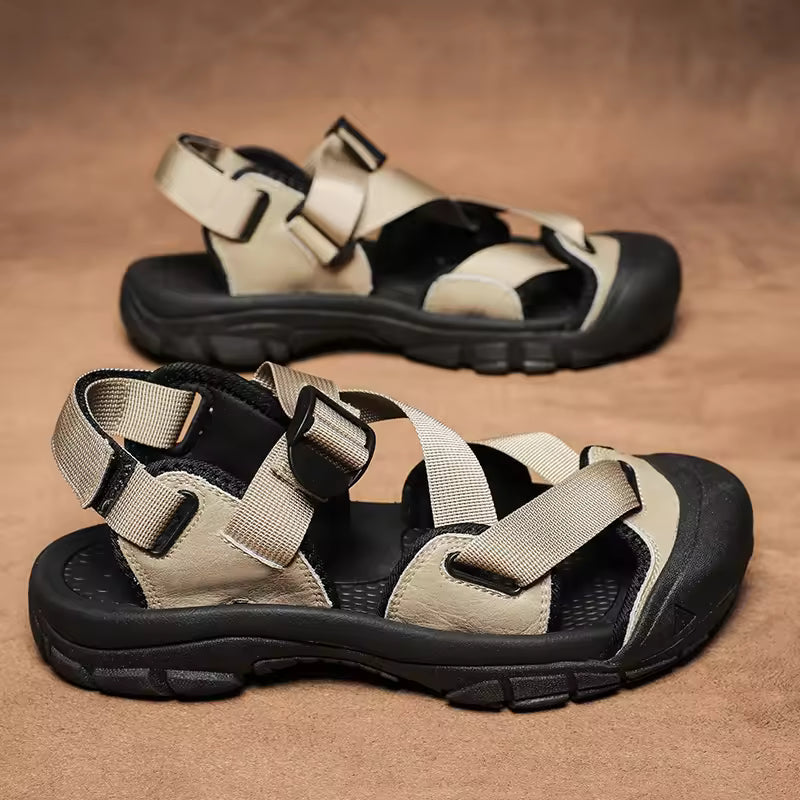 1/8 41 Summer Fashion Sandal Men Large size 46 Outdoor Men's Hiking Sandals Athletic Sports Beach Shoes for Men Closed Toe Slippers