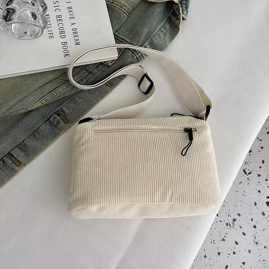 New Minimalist Fleece Women's Multi-Layer Shoulder Bag Versatile Crossbody Bag Multi-Layer Commuting Bag Crossbody Bag