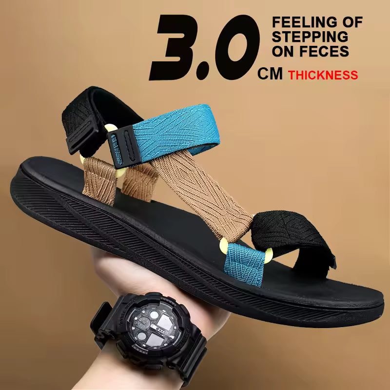 Summer Outdoor Wadable Sandals Man Arch Support Yoga Mat Insole Gladiator Open Beach Slippers