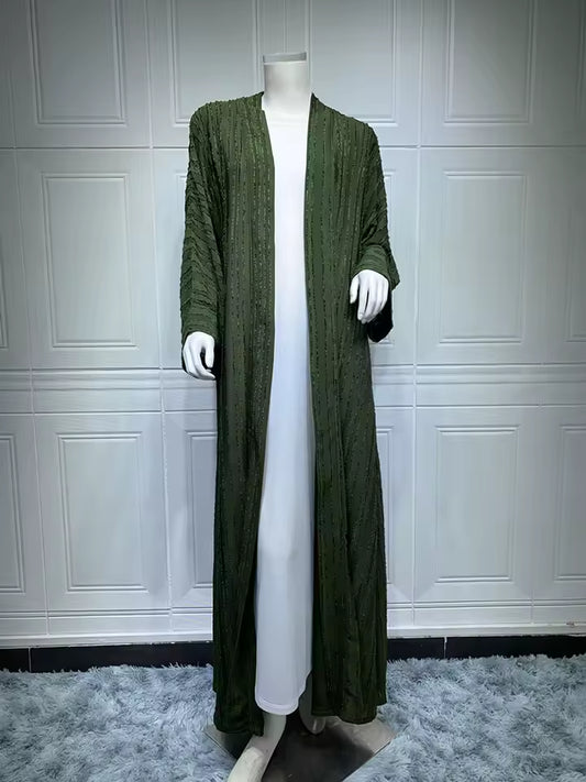 Ramadan Eid Mubarak Kaftan Robe Kimono Femme Musulmane Open Abaya Dubai Turkey Islam