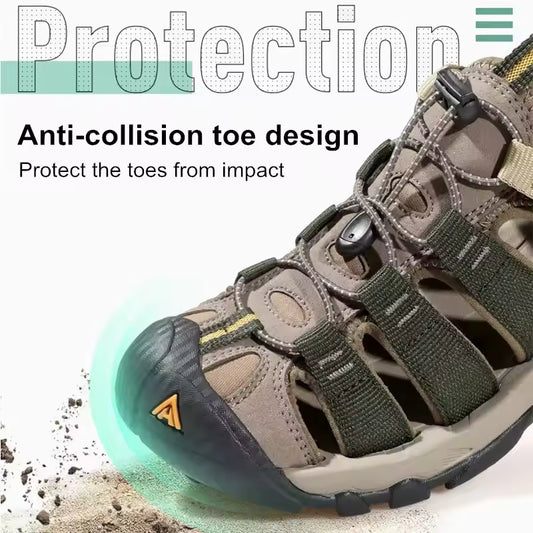 HUMTTO Summer Outdoor Sandals for Men Breathable Hiking Shoes Water Beach Mens