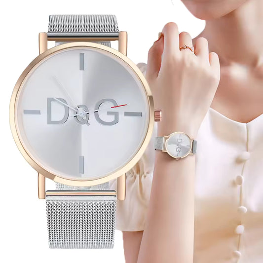 1/8  99 Simple Brand Lady Quartz Watch Luxury Ladies Glossy Scale Women Watches Fashion Silver