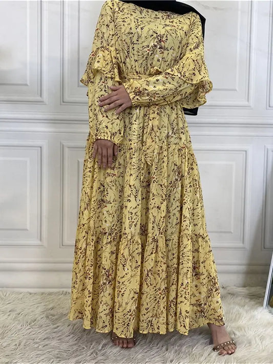 Ramadan Eid Chiffon Abaya Dubai Islam Pakistan Muslim Modest Dress Turkey Dresses Abayas