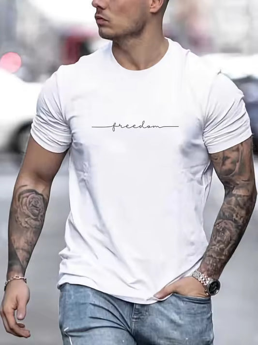 Summer fashion men's printed T-shirt sports casual men's short sleeved top quick drying new T-shirt