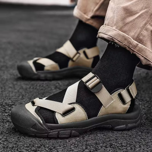 1/8  41 Summer Fashion Sandal Men Large size 46 Outdoor Men's Hiking Sandals Athletic Sports Beach Shoes for Men Closed Toe Slippers